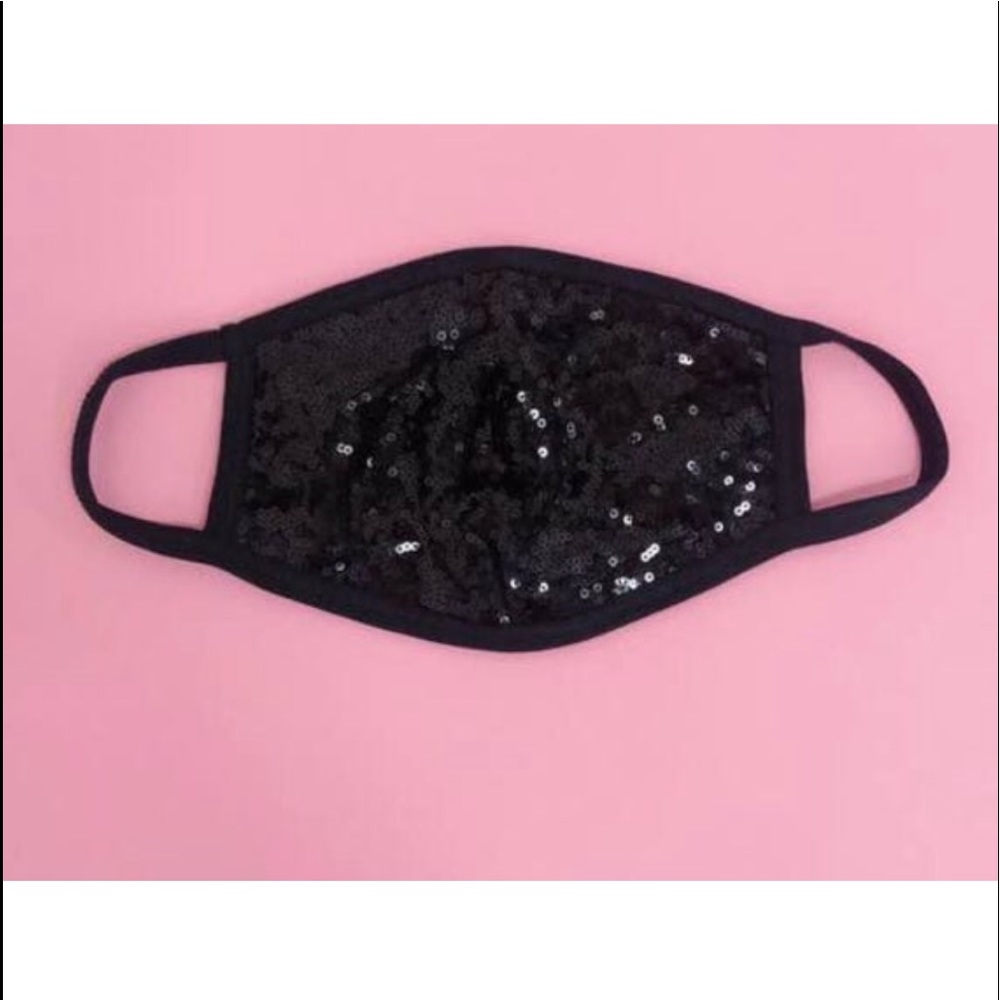 Black sequin sparkle mask